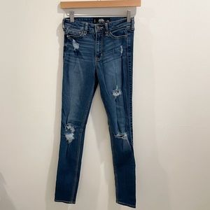 Hollister High Rise Distressed Super Skinny Denim Jeans